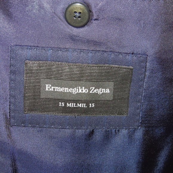 Ermenegildo Zegna 15milmil15 Blue Striped Recent Two Button Suit Jacket 48R - Picture 10 of 10